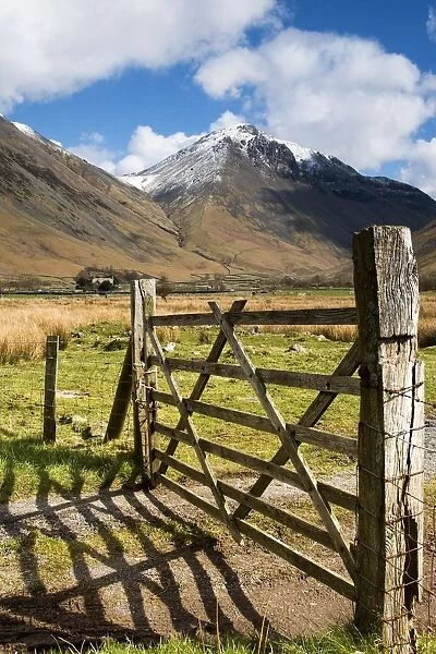Fence in farmland, Lake District, Cumbria, England