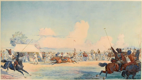 10th Bengal Lancers Tent-pegging competition, 1873 (w  /  c)