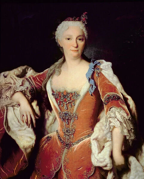 131 0795087  /  2 Portrait of Elizabeth Farnese (1692-1766) second wife of Philip V of Spain (oil on canvas)