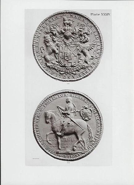 135. Richard Cromwell's Seal; 136. Counterseal (b / w photo)