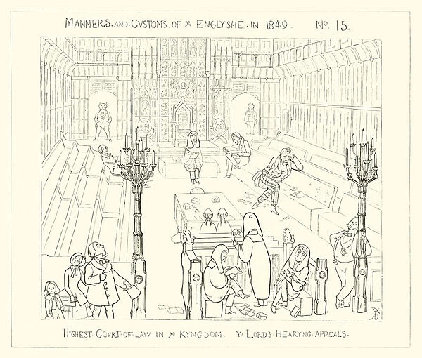 1849, Highest Court of Law in the Kingdom, The Lords hearing Appeals (engraving)