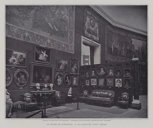 18th Century room in the Museum of Childhood in the Petit Palais, Paris (b  /  w photo)