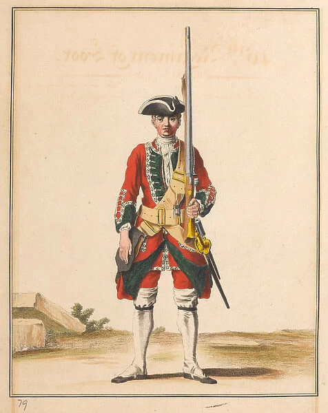45th Regiment of Foot, 1742 circa (engraving)