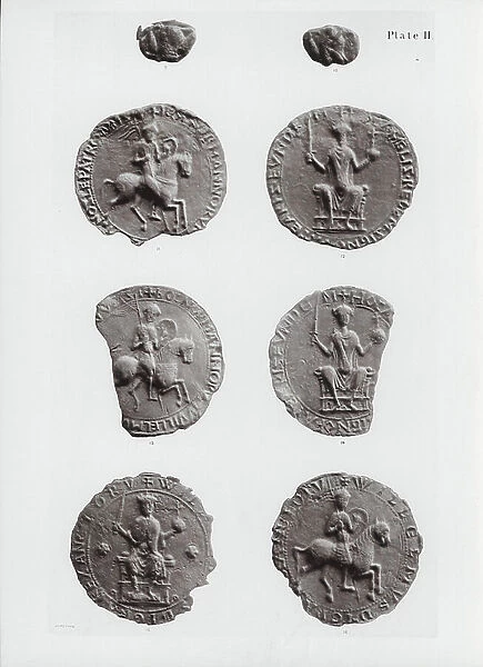 9. Edward the Confessor's Third Seal; 10. Counterseal; 11. William I's First Seal; 12. Counterseal; 13. William I's Second Seal; 14. Counterseal; 15. William II's First Seal; 16. Counterseal (b / w photo)
