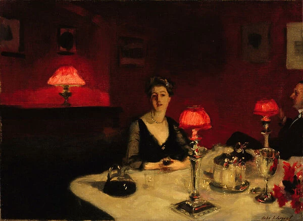 'A Dinner Table at Night'Peinture de John Singer Sargent (1856-1925) 1884 Fine Arts Museums of San Francisco Californie