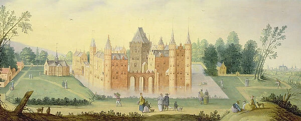 Abbey and Chateau at Egmond (oil on panel)