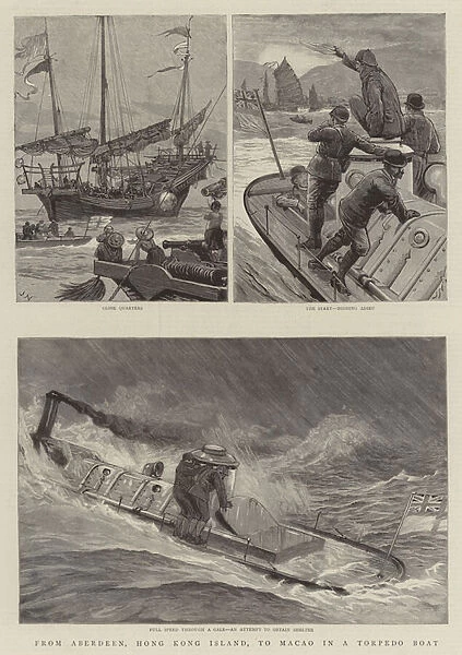 From Aberdeen, Hong Kong Island, to Macao in a Torpedo Boat (engraving)