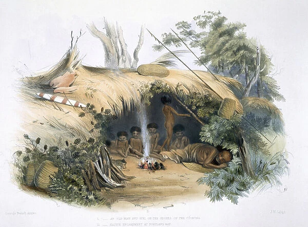 The Aboriginal Inhabitants, II. Native Encampment at Portland Bay