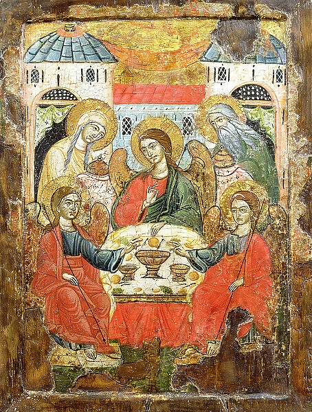 Abraham and the Three Angels, icon, from Macedonia, c. 1700 (tempera on panel)