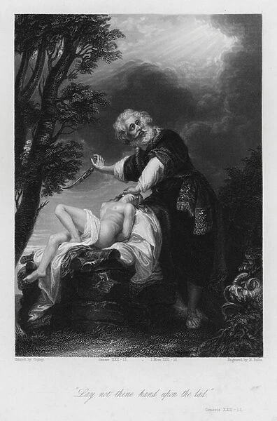 Abraham offering up Isaac, Genesis XXII, 12 (engraving)