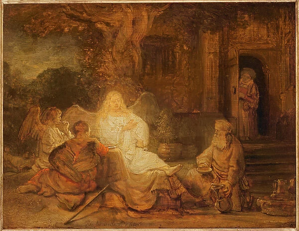 Abraham Receives the Three Angels, 1646 (oil on panel)