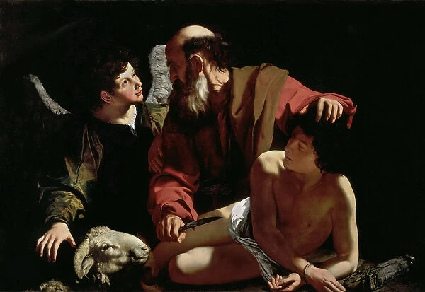 Abraham Sacrificing Isaac by Caravaggio, Michelangelo (1571-1610)