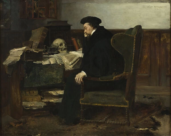 Absorbed in his Studies, 1874 (oil on canvas)