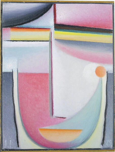 Abstract Head: Symphony in Pink, 1929 (oil on canvas, mounted on cardboard)