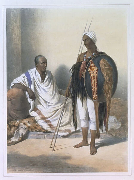 Abyssinian Priest and Warrior, illustration from The Valley of the Nile