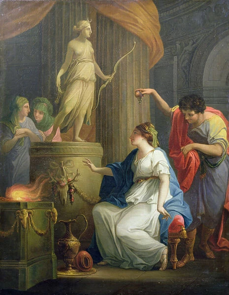 Accontius and Cydippe before the altar of Diana (oil on canvas)