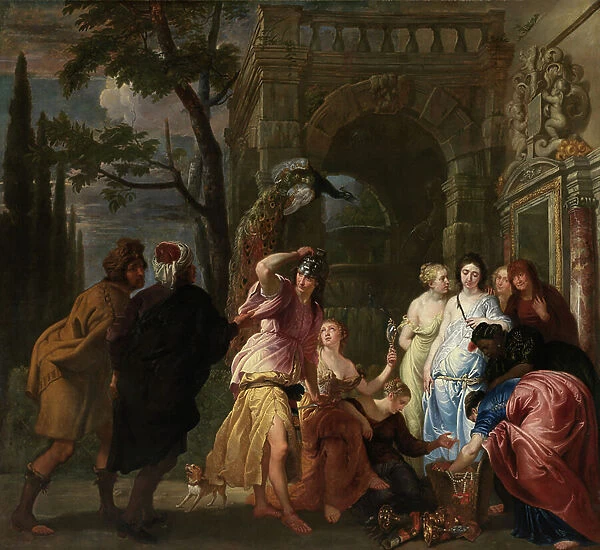 Achilles and the Daughters of Archimedes (oil on canvas)