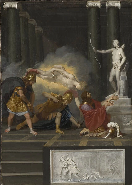 Achilles wounded by Paris, c. 1650 (oil on canvas)