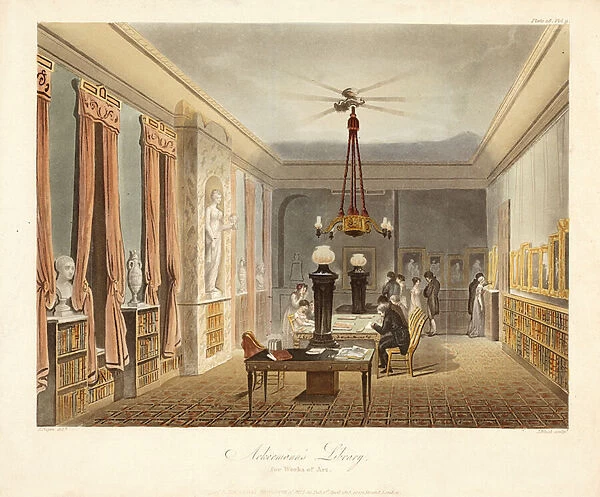 Ackermanns Library for Works of Art, pub. 1815 (hand coloured engraving)