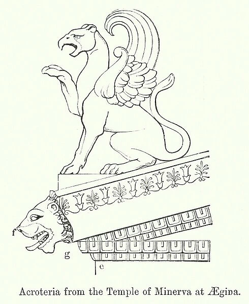 Acroteria from the Temple of Minerva at Aegina (engraving)
