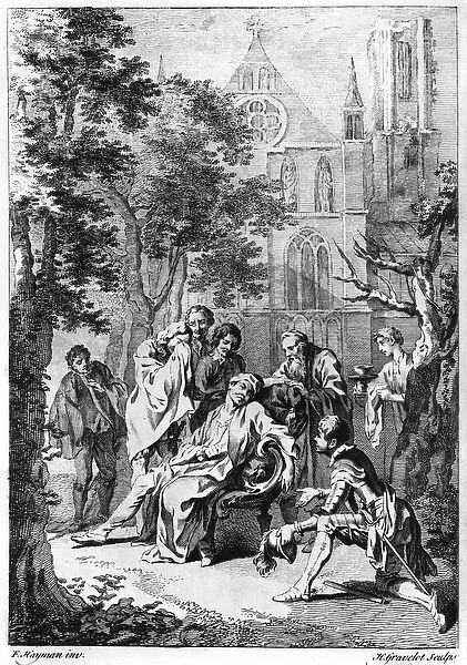 Act V Scene vii from King John by William Shakespeare (1564-1616) engraved