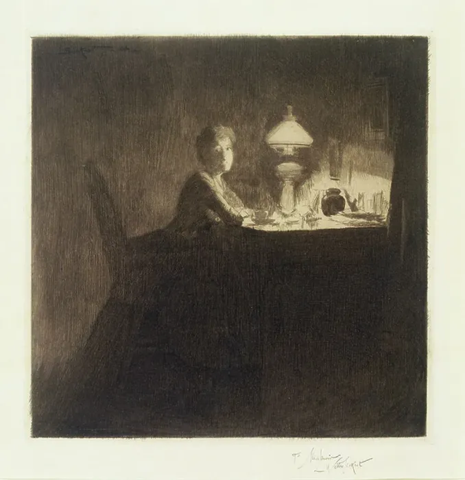 Framed Print : The Acting Manager, 1884 (etching)