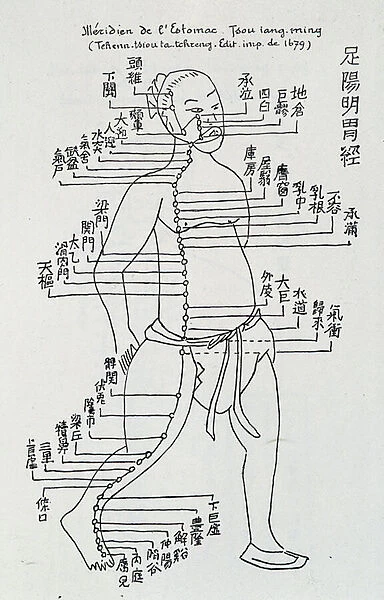 Acupuncture: 'Meridian of the stomach', ed. 1679, China