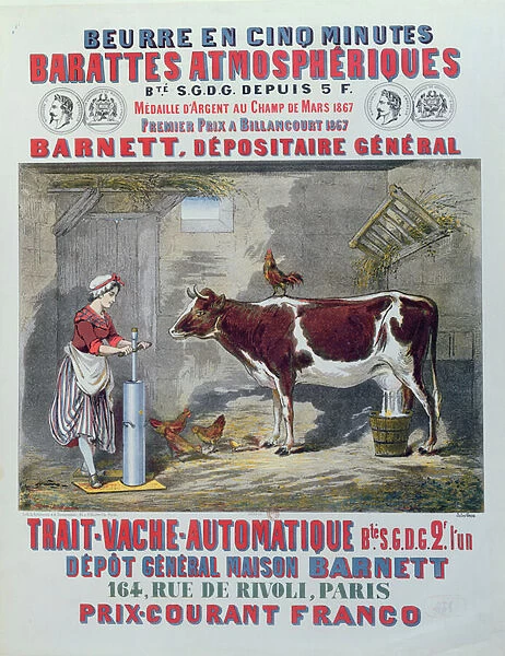 Advertisement for the Atmospheric Churn and Automatic Milking Machine