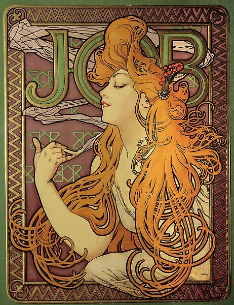 Advertising for the brand of papers a cigarette 'Job'