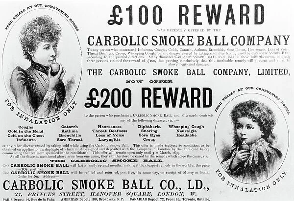 Advertisement for the Carbolic Smoke Ball Company, 1892 (engraving)