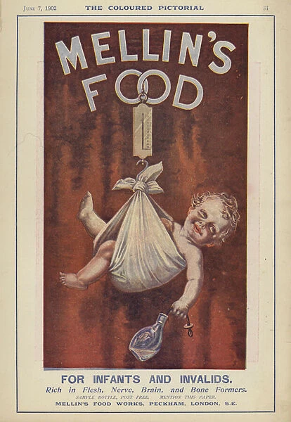 Advertisement for Mellins Food (colour litho)