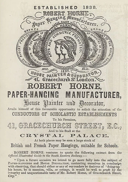 Advertisement, Robert Horne (engraving)