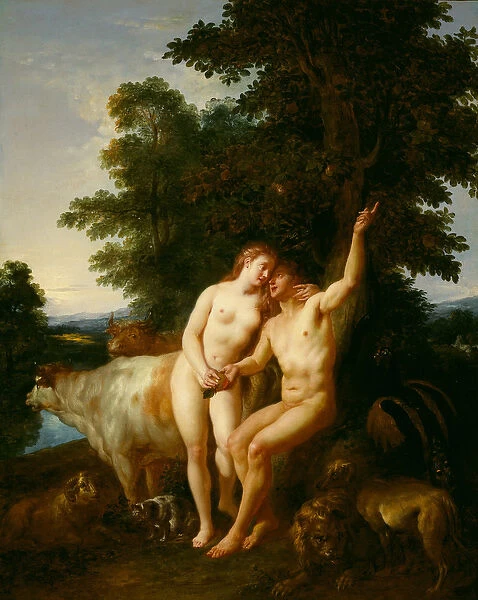 Adam and Eve, 1718 (oil on canvas)
