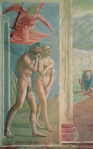 Adam and Eve banished from Paradise, c. 1427 (fresco) (post restoration
