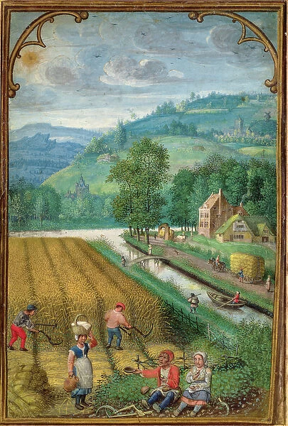 Add 18855 September: harvesting, ploughing and sowing, from a Book of Hours, c