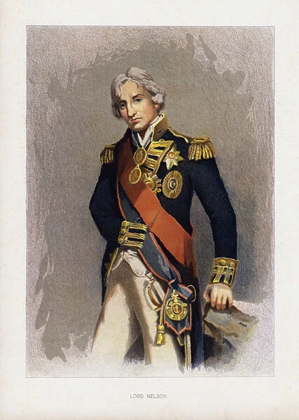 Admiral Lord Nelson, British naval commander (colour litho)