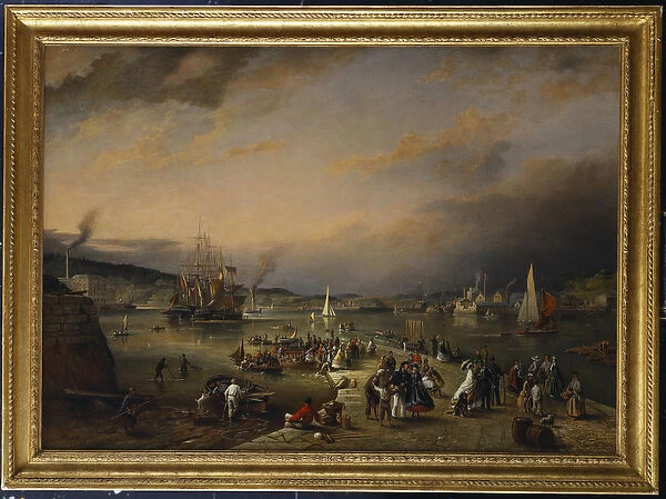 The Admirals Hard, Stonehouse, Plymouth, 1865 (oil on canvas)