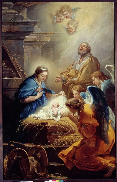 The Adoration of the Angels Painting by Carle van Loo (1705-1765) 1751 Brest