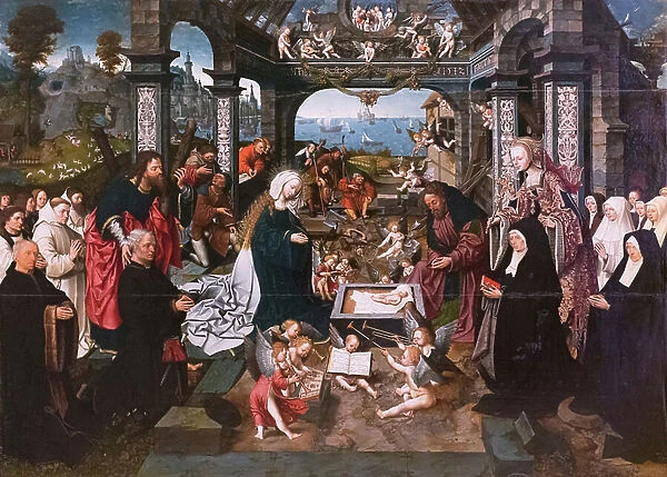 Adoration of the Child, 1512, Conelisz Jacob, known as Jacob van Oostsanen (oil on panel)