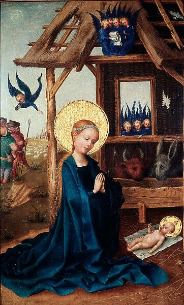 Adoration of the Child Painting by Stephan Lochner (ca. 1410-1451