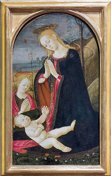 Adoration of the Christ with the young st John the Baptist, 1470-75 circa, (tempera on wood)