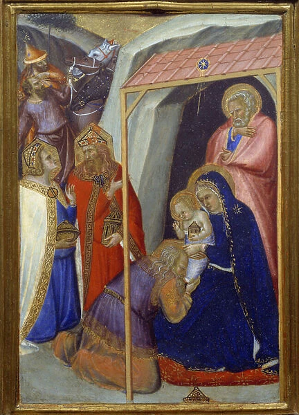The Adoration of the Detrempe Magi on Wood by Pietro Lorenzetti (1280-1348), 14th century