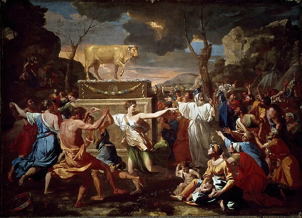 Adoration of the Golden Calf, 1633-34 (oil on panel)