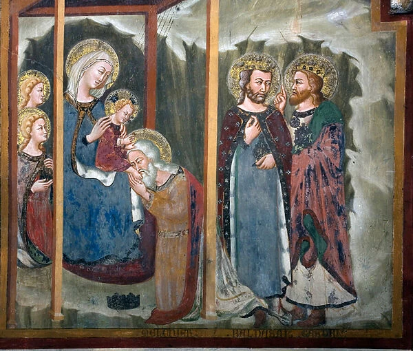 Adoration of the Magi. 14th century (fresco)