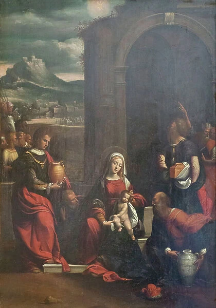 Adoration of the Magi, 1540-50 circa, il Garofalo and workshop (oil on panel)