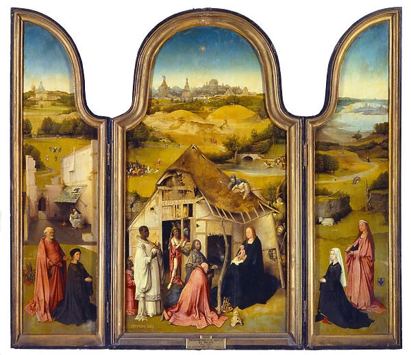 The Adoration of the Magi or the Epiphany, Triptych. Painting by Hieronymus Van Aeken