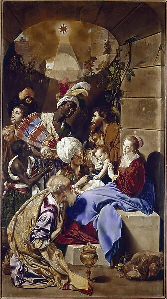 Adoration of the Magi. (oil on canvas, c. 1610)
