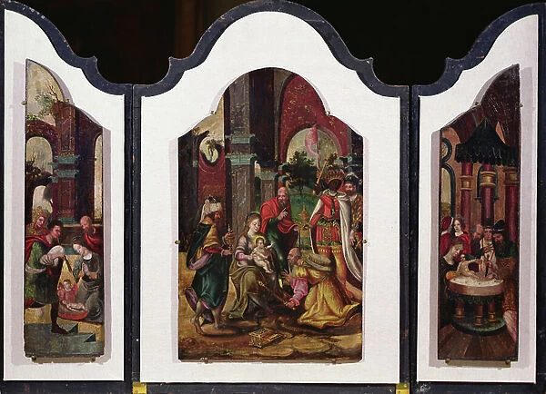The Adoration of the Magi (oil on panel) (see 101585 for recto)