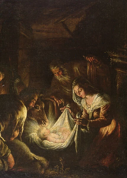 Detail of the Adoration of the Shepherds, c. 1588-90 (oil on canvas)