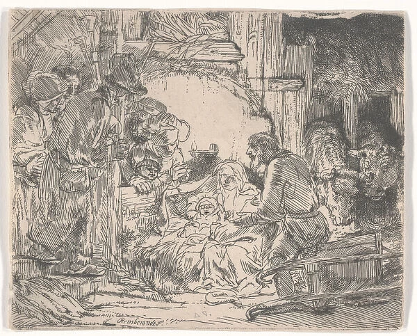 Adoration of the Shepherds with a Lamp, c. 1654 (etching)